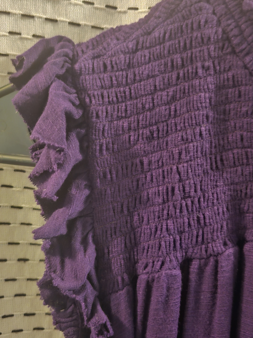 Modcloth Deep Purple Smocked Ruffle Tank - Picture 4 of 5